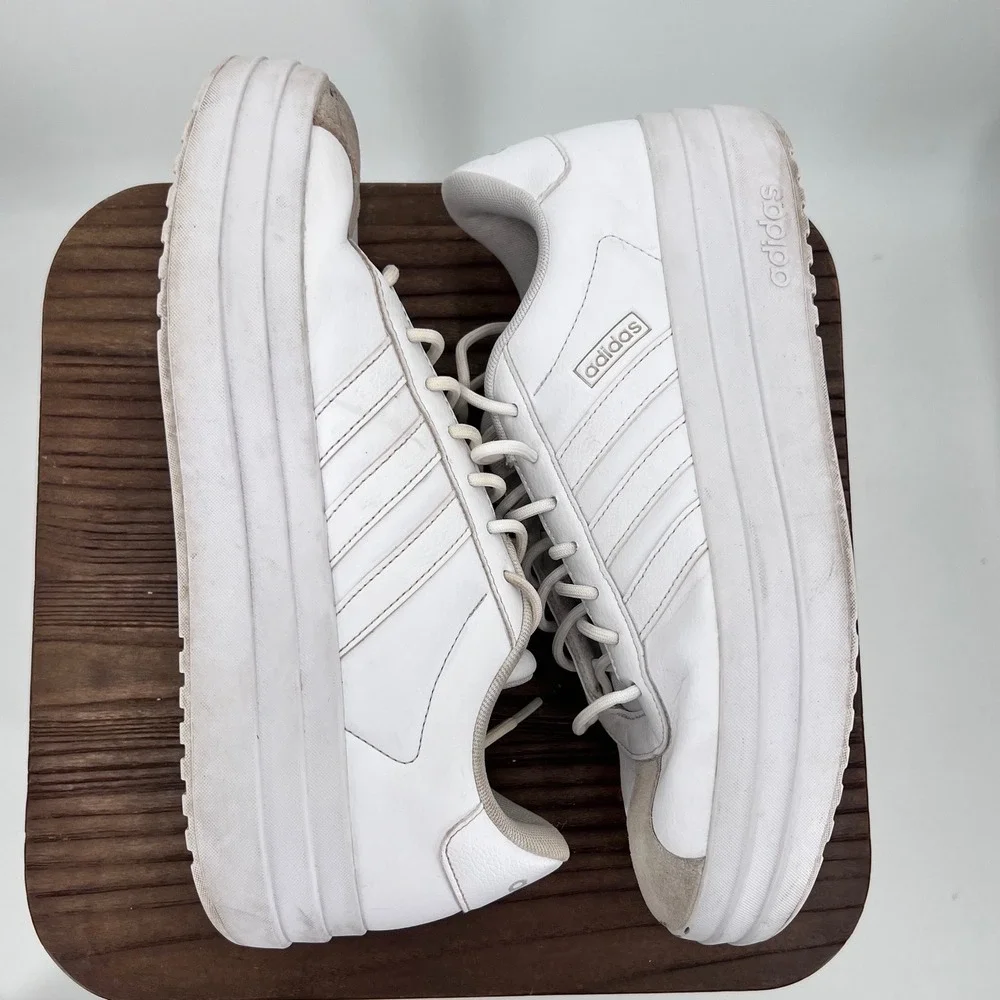 Adidas VL Court Bold White Wonder Quartz Platform Sneakers‎ Suede Size 9.5